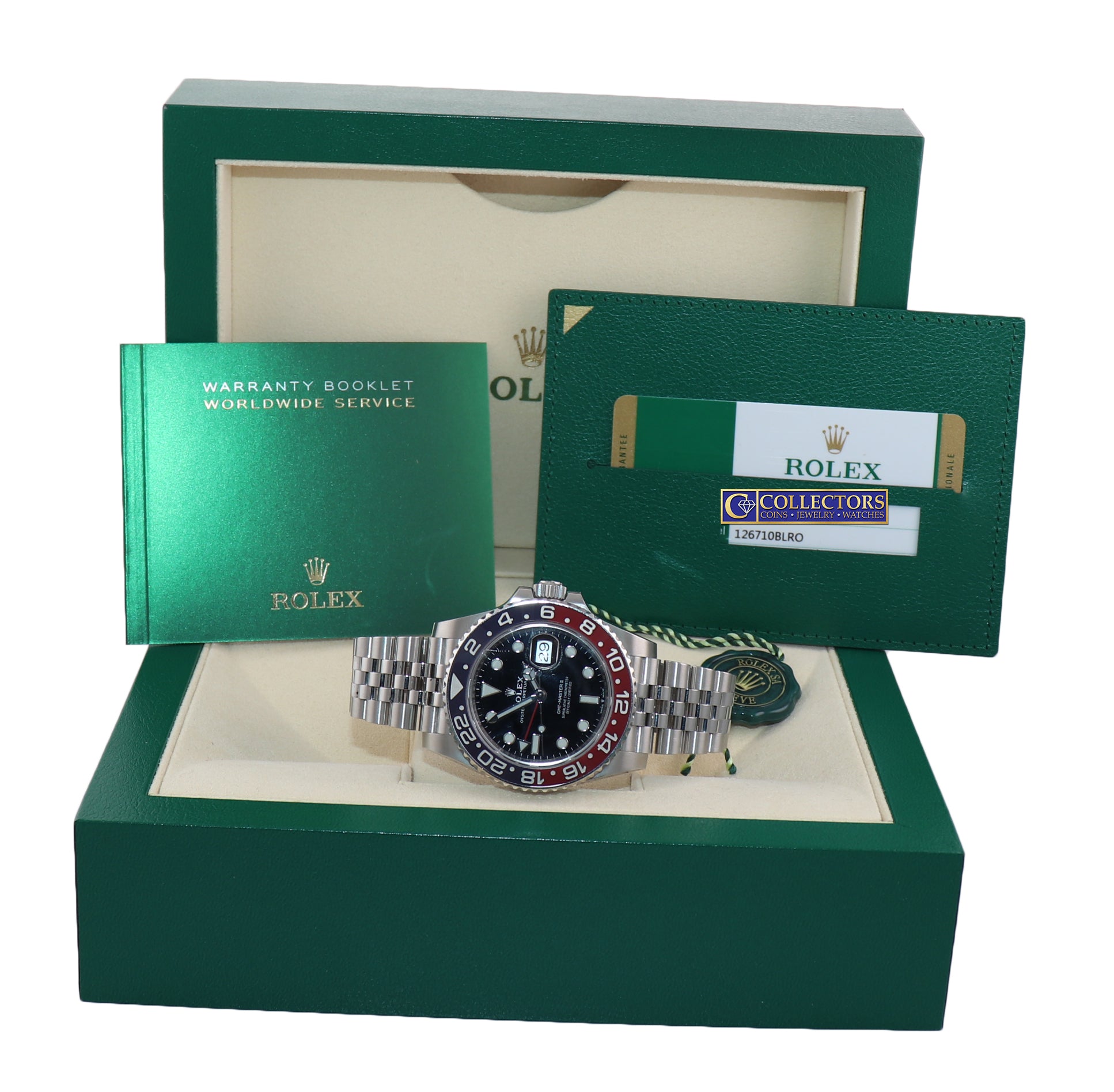 2019 PAPERS Rolex GMT Master PEPSI Red Blue Jubilee Ceramic 126710 Watch Box