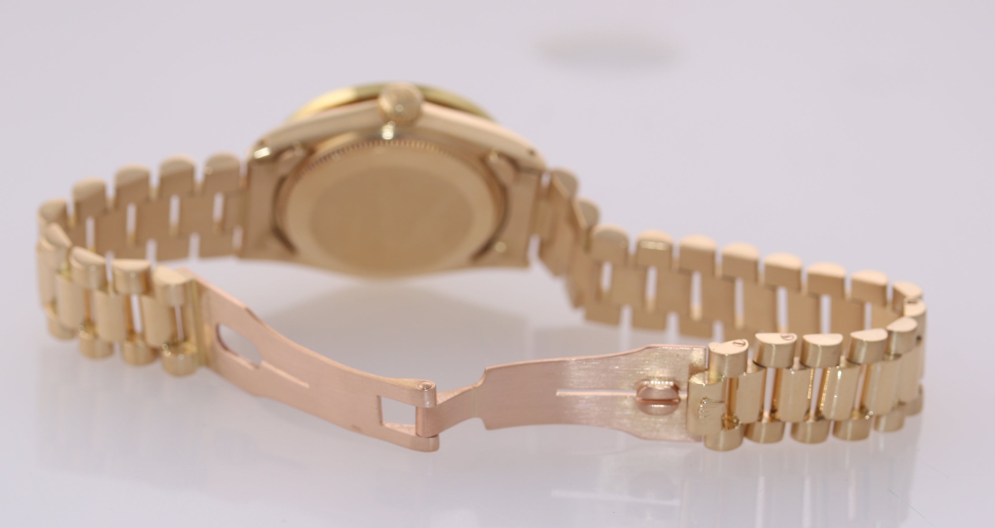 DIAMOND BEZEL Rolex President 6827 Midsize 31mm 18k Gold MOP Diamond Watch Box