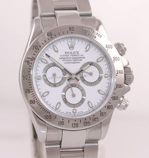 MINT Rolex Daytona Cosmograph 116520 White Dial Steel 40mm Chrono Watch Box