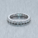 Modern 14k White Gold 1.62ctw Diamond Eternity Wedding Band Ring
