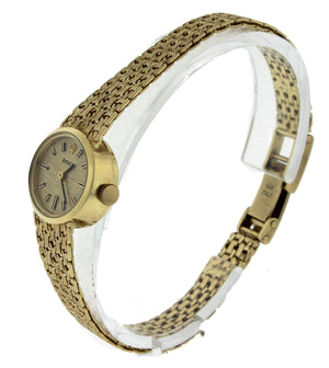Ladies Vintage Rolex Italian 14K Yellow Gold 0585 21mm Manual Mesh Dress Watch