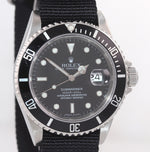 2007 MINT Rolex Submariner Date 16610 Stainless Steel Black NATO 40mm Dive Watch