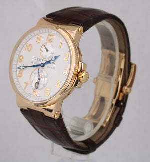 Men's Ulysse Nardin Maxi Marine 18K Yellow Gold White Leather 41mm 266-66 Watch