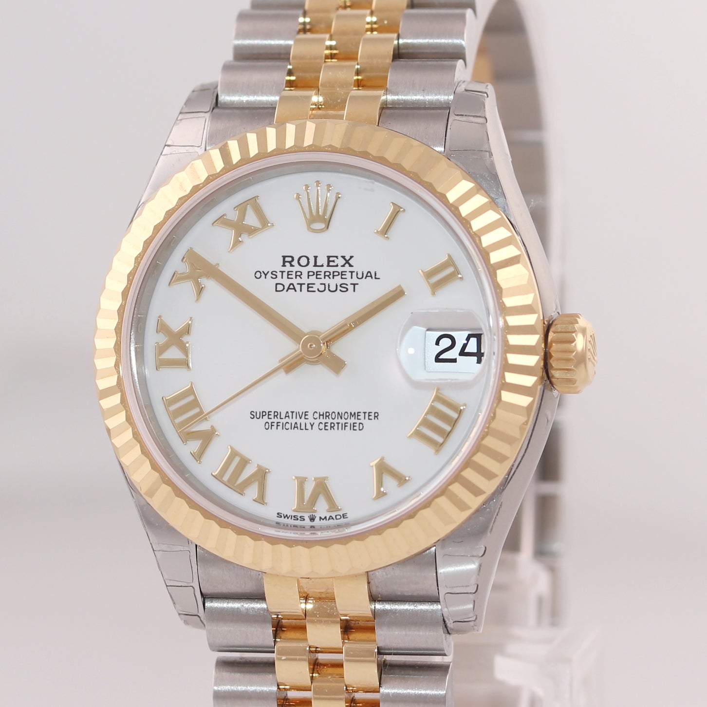 PAPERS 2020 NEW Rolex DateJust 278273 White Roman Two-Tone 31mm Jubilee Watch