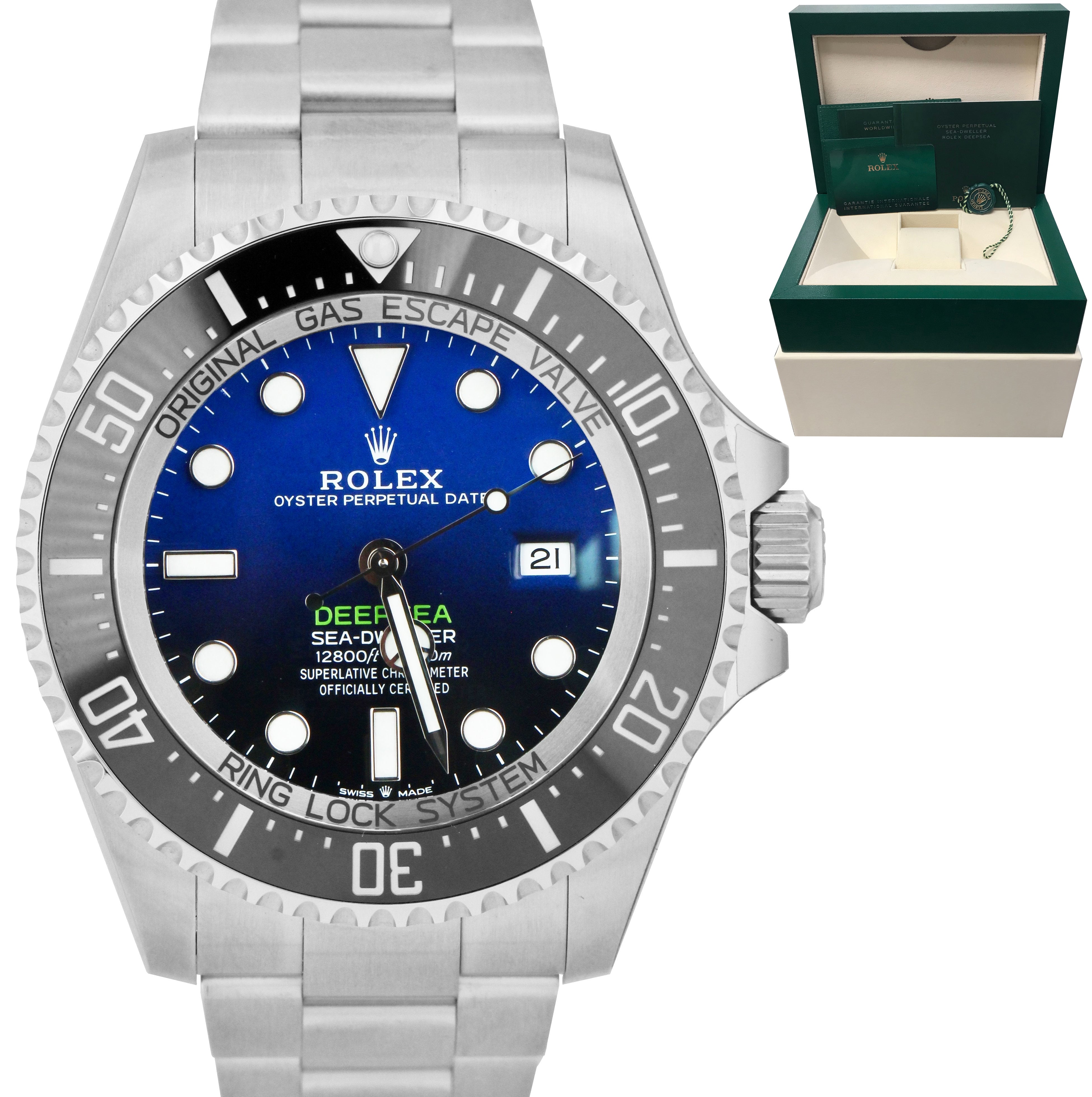 MINT JUNE 2021 Rolex Sea-Dweller Deepsea James Cameron Blue 44mm 126660 Watch