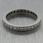 1930's Antique Art Deco Platinum 1ctw Diamond Eternity Wedding Band Ring