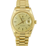 Vintage Rolex Day-Date President 36mm Champagne LINEN 18K Yellow Gold Watch 1803