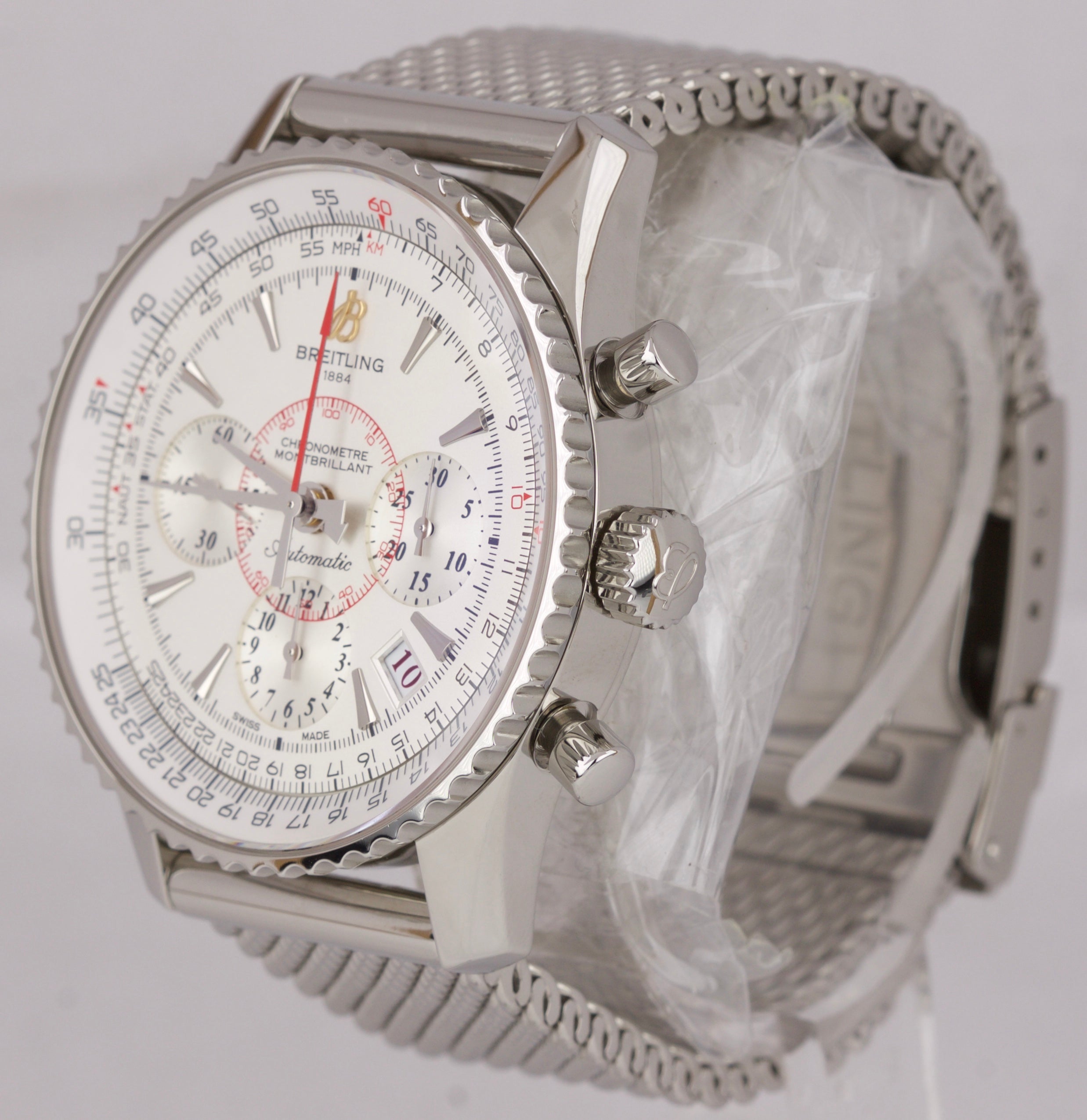 Breitling Montbrillant 01 Chronograph Automatic Steel White Date 40mm AB0131