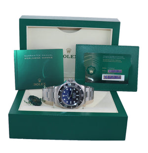 New March 2022 Papers Rolex Sea-Dweller Deepsea Cameron Blue 126660 Watch Box
