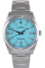 2021 PAPERS Rolex Oyster Perpetual 41mm Tiffany Blue Stick Oyster Watch 124300
