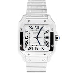 2021 Cartier Santos Mid-Size 35mm Stainless White Roman WSSA0029 4075 Auto Watch