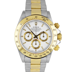 UNPOLISHED 1998 Rolex Daytona Cosmograph Zenith 16523 40mm Two-Tone White Watch