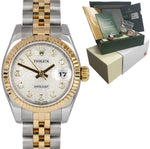 MINT Ladies Rolex DateJust Diamond Two-Tone Gold 26mm Jubilee Watch 179173 B+P