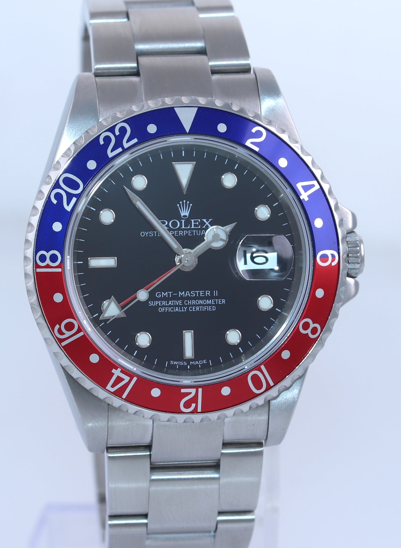 2006 ERROR STICK Rolex GMT-Master 2 Pepsi Blue Red Steel 16710 Watch No Hole Box