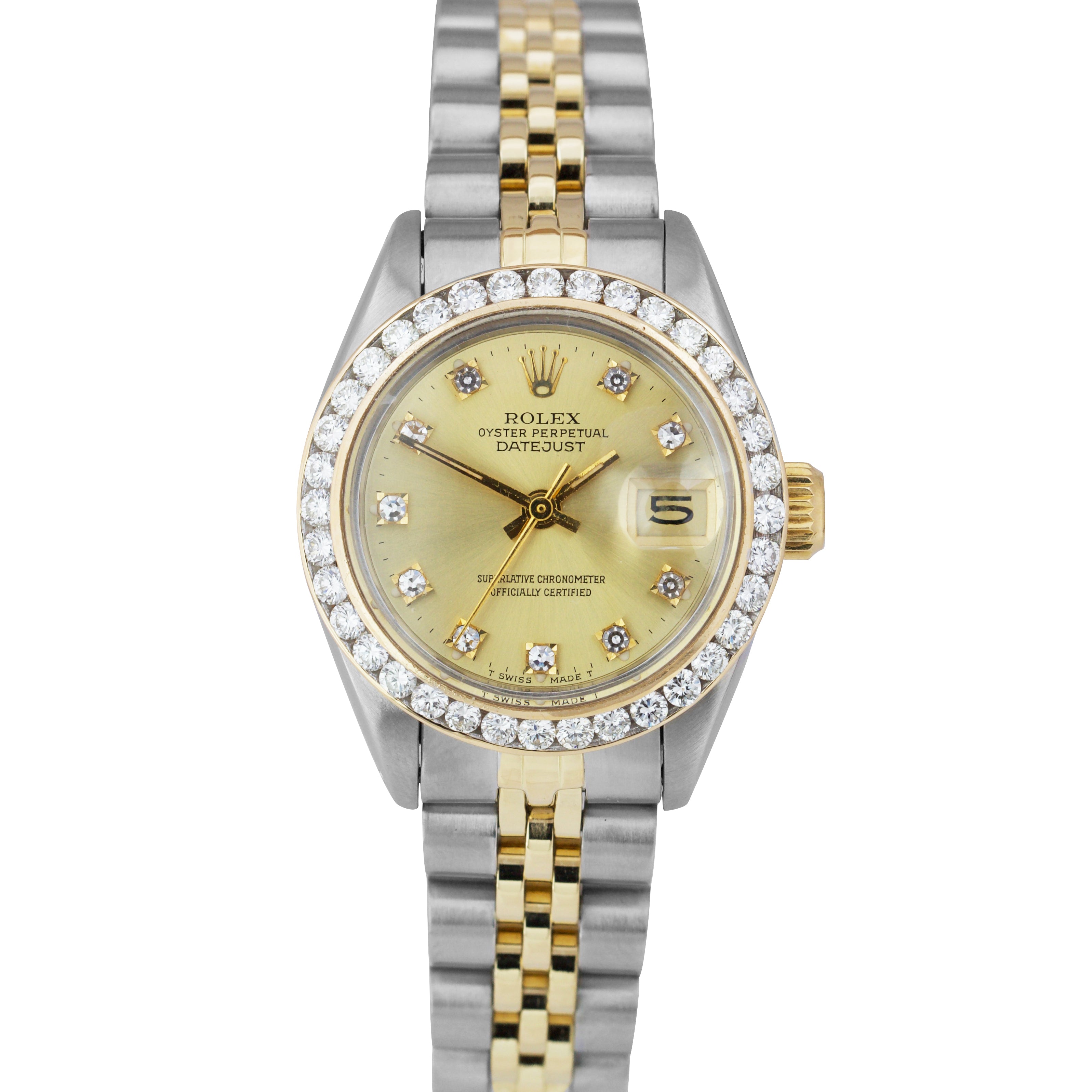 Ladies Rolex DateJust 6917 26mm 18K Two-Tone Diamond Champagne Jubilee Watch