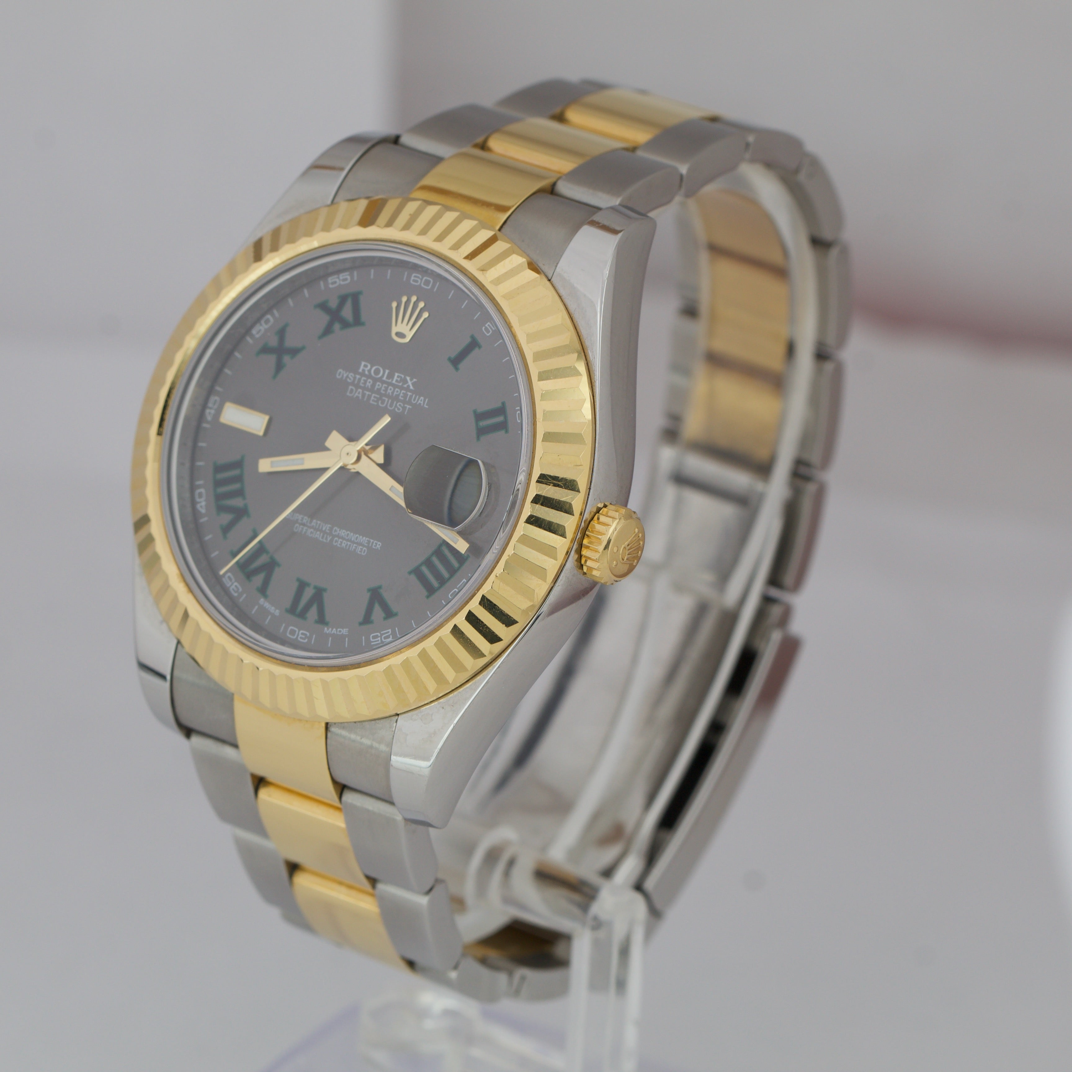 2013 UNPOLISHED Rolex Datejust II 2 WIMBLEDON 18K TwoTone Gold 41mm Watch 116333