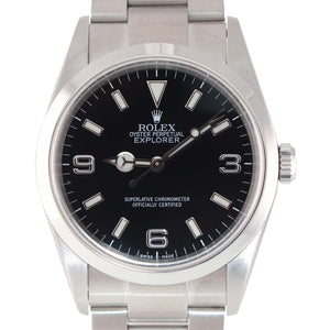 MINT PAPERS Rolex Explorer I Black 36mm 114270 Y Serial Steel Black Arabic Watch Box