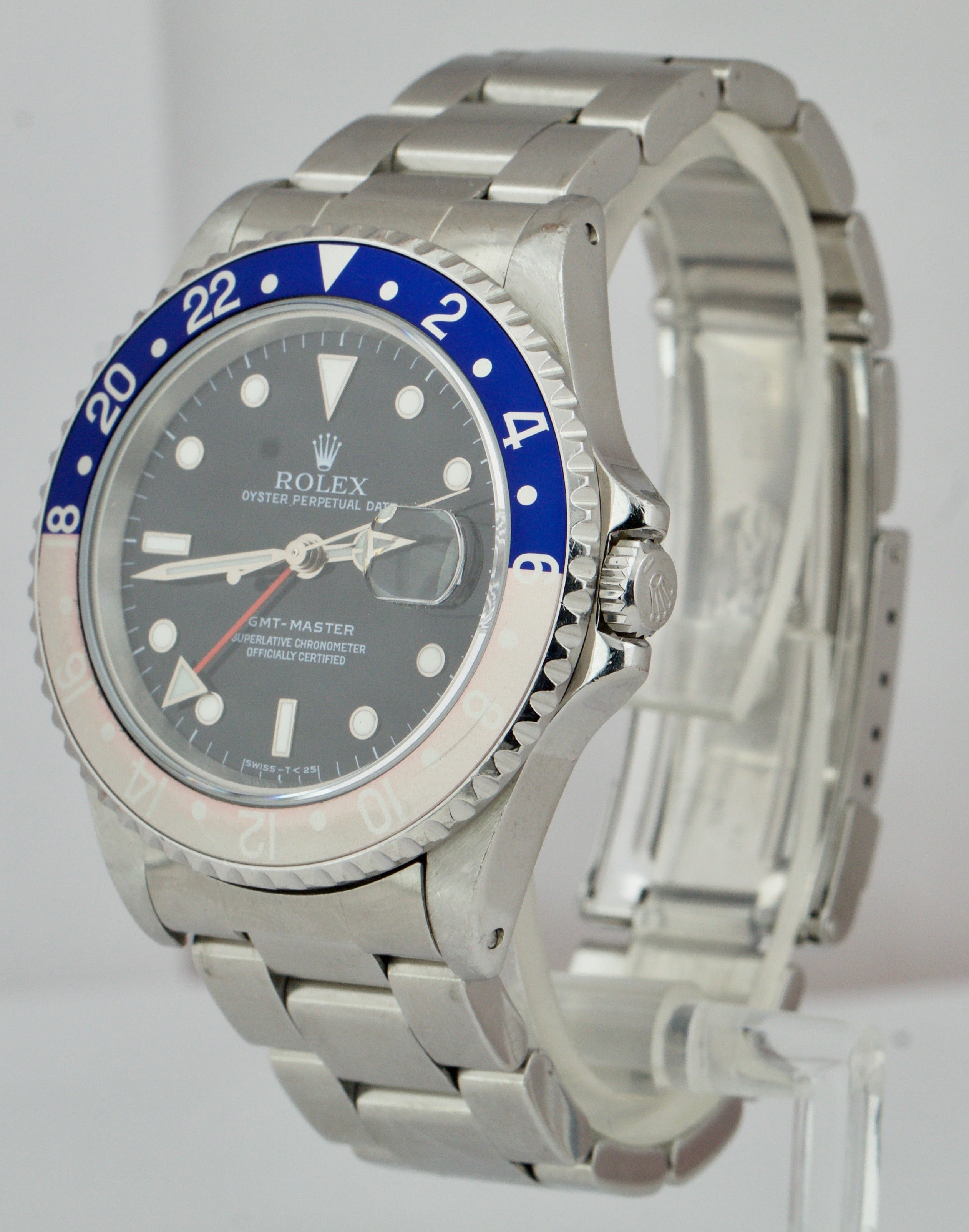 1998 Rolex GMT-Master Pepsi Faded Blue Red Stainless 16700 40mm Date Watch 16710
