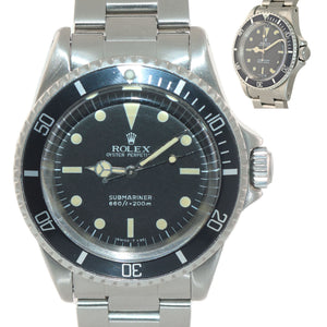 1966 GILT ERA 1.4 Million Serial Rolex Submariner 5513 Matte Black Watch
