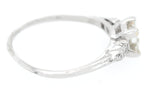 Antique 0.60ctw Diamond Square Engagement Ring in Platinum | Size 5.50