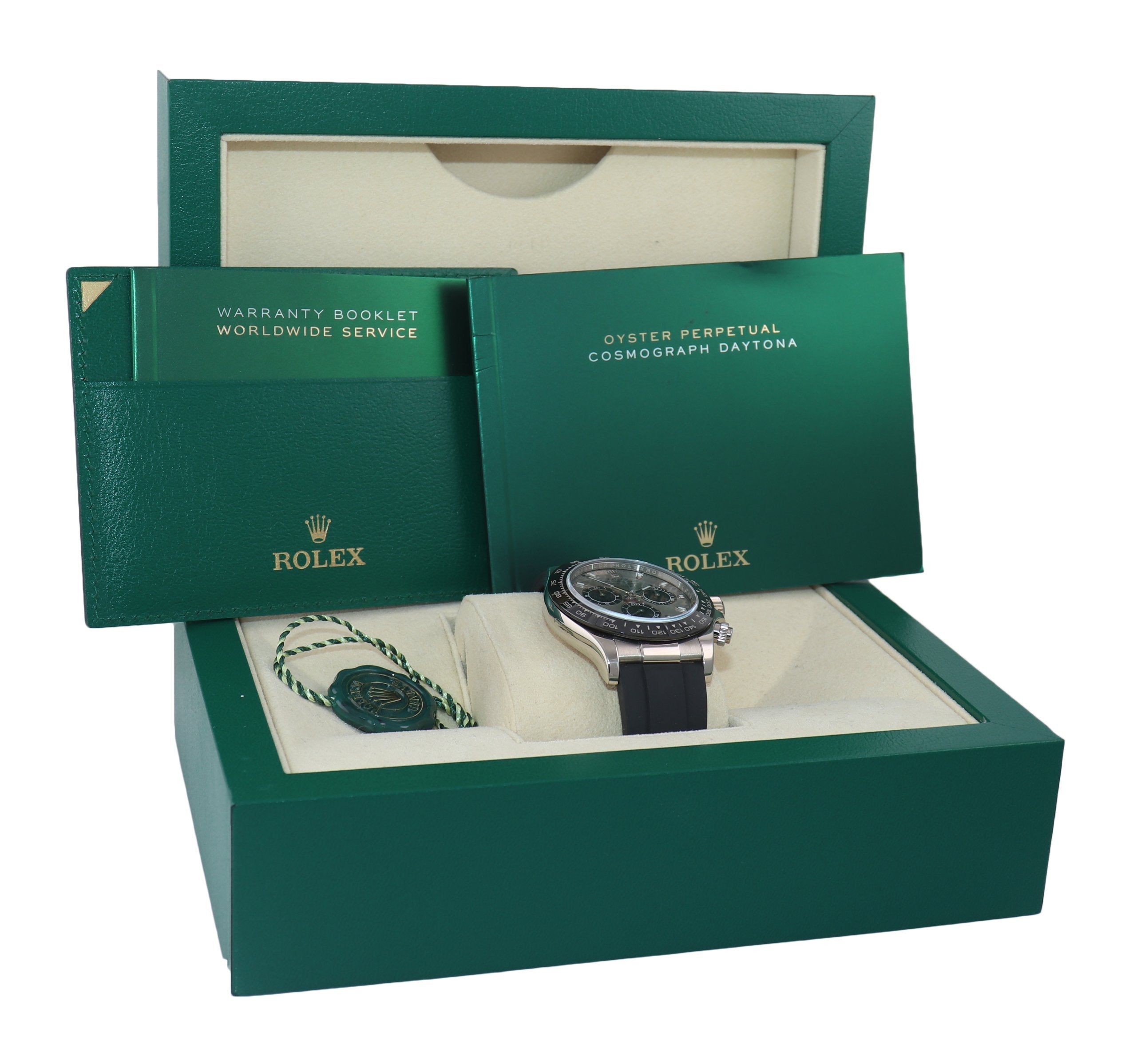 2021 Rolex Daytona 18k White Gold 116519ln Ceramic Silver Watch Box