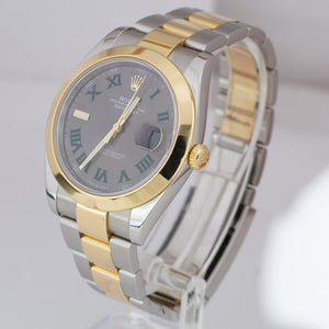 2020 Rolex DateJust 41 126303 Wimbledon Smooth 18K Yellow Gold Two-Tone Watch