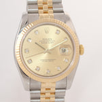 DIAMOND PAPERS Rolex DateJust Jubilee 36mm 116233 Champ 18k Gold Two Tone Watch