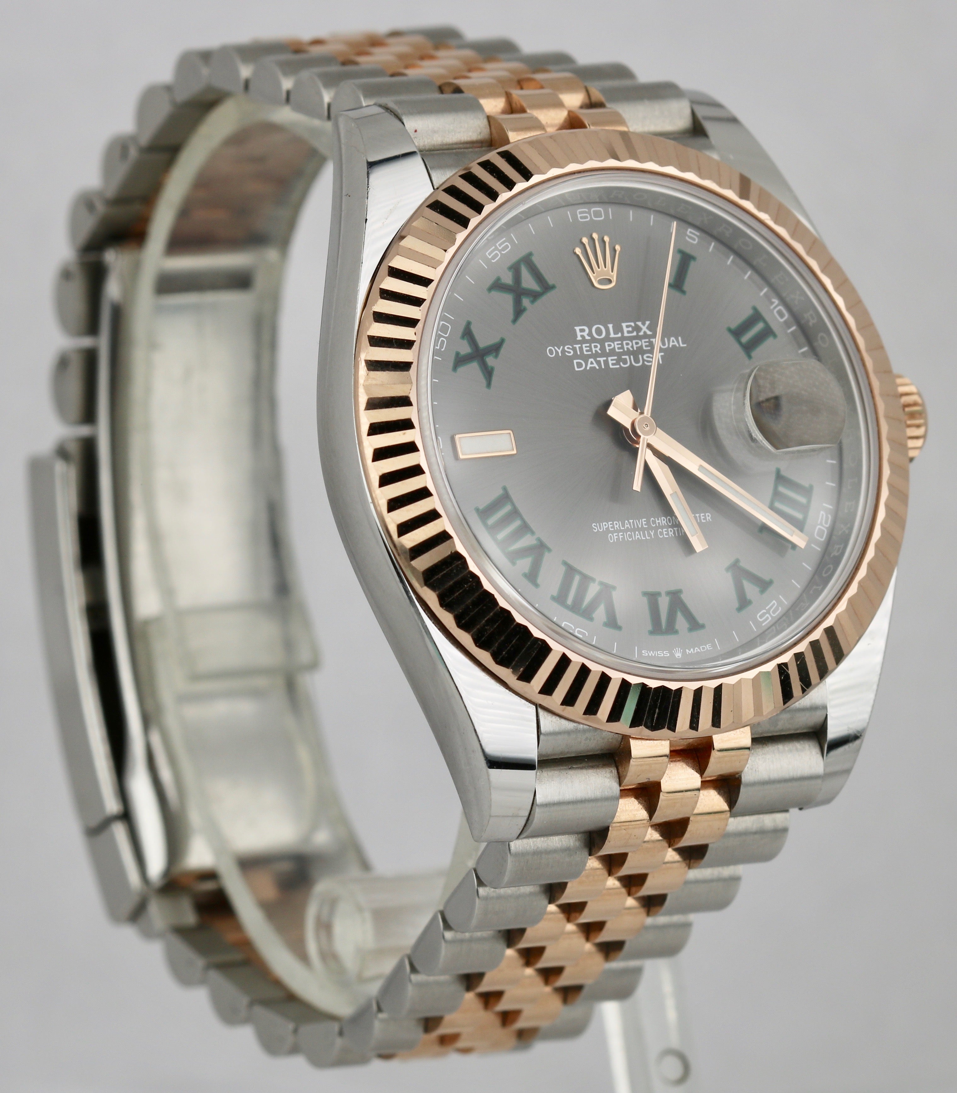 Rolex DateJust 41 WIMBLEDON Everose Gold Two-Tone Jubilee Steel Watch 126331