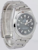 UNPOLISHED Rolex Explorer I Black 36mm 3-6-9 Stainless Steel Watch 114270