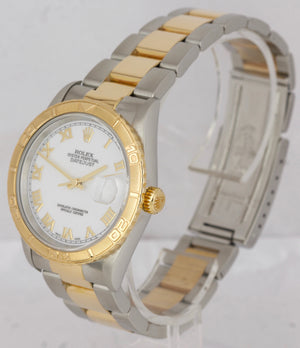 Rolex DateJust Turn-O-Graph Thunderbird Two-Tone White Roman Oyster Watch 16263