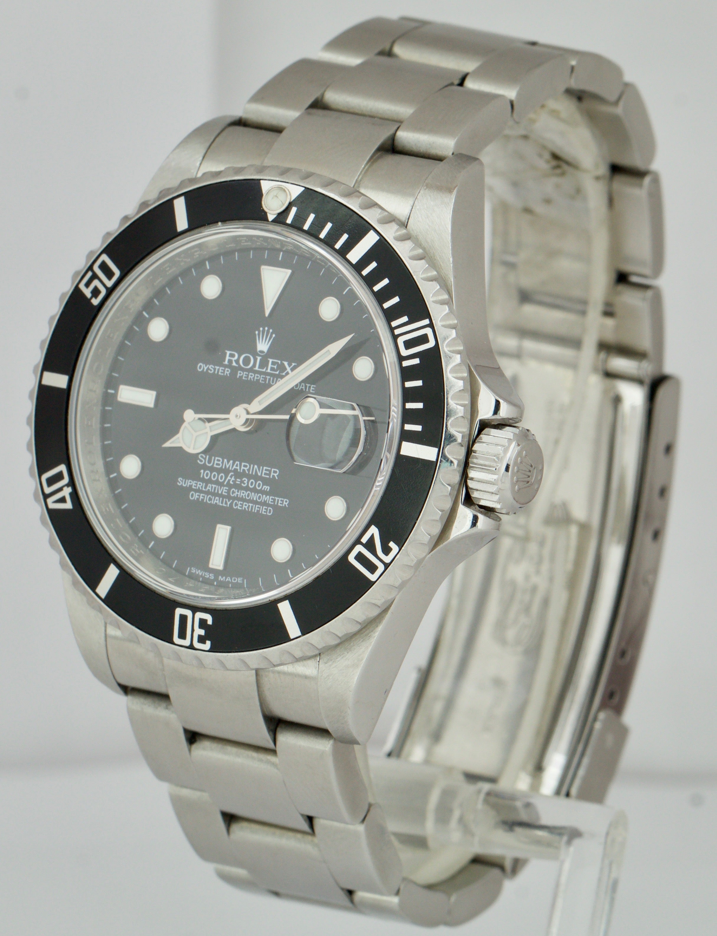 2008 REHAUT Rolex Submariner Date Stainless Pre-Ceramic Watch 16610 BOX PAPERS
