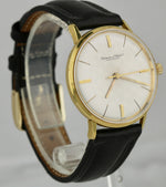 Vintage Men's IWC Schaffhausen 18K Yellow Gold Stick Leather Manual Wind Watch