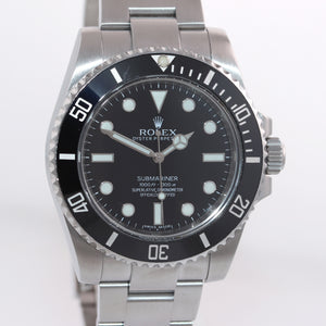 2018 Rolex Submariner No-Date 114060 Steel Black Ceramic Dive 40mm Watch Box