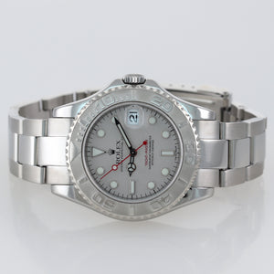 2007 PAPERS Rolex Yacht-Master 168622 Steel Platinum Ladies Midsize 35mm Watch