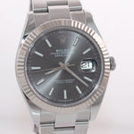 MINT PAPERS Rolex DateJust 41 Rhodium Grey Stick Oyster Fluted 126334 Watch Box
