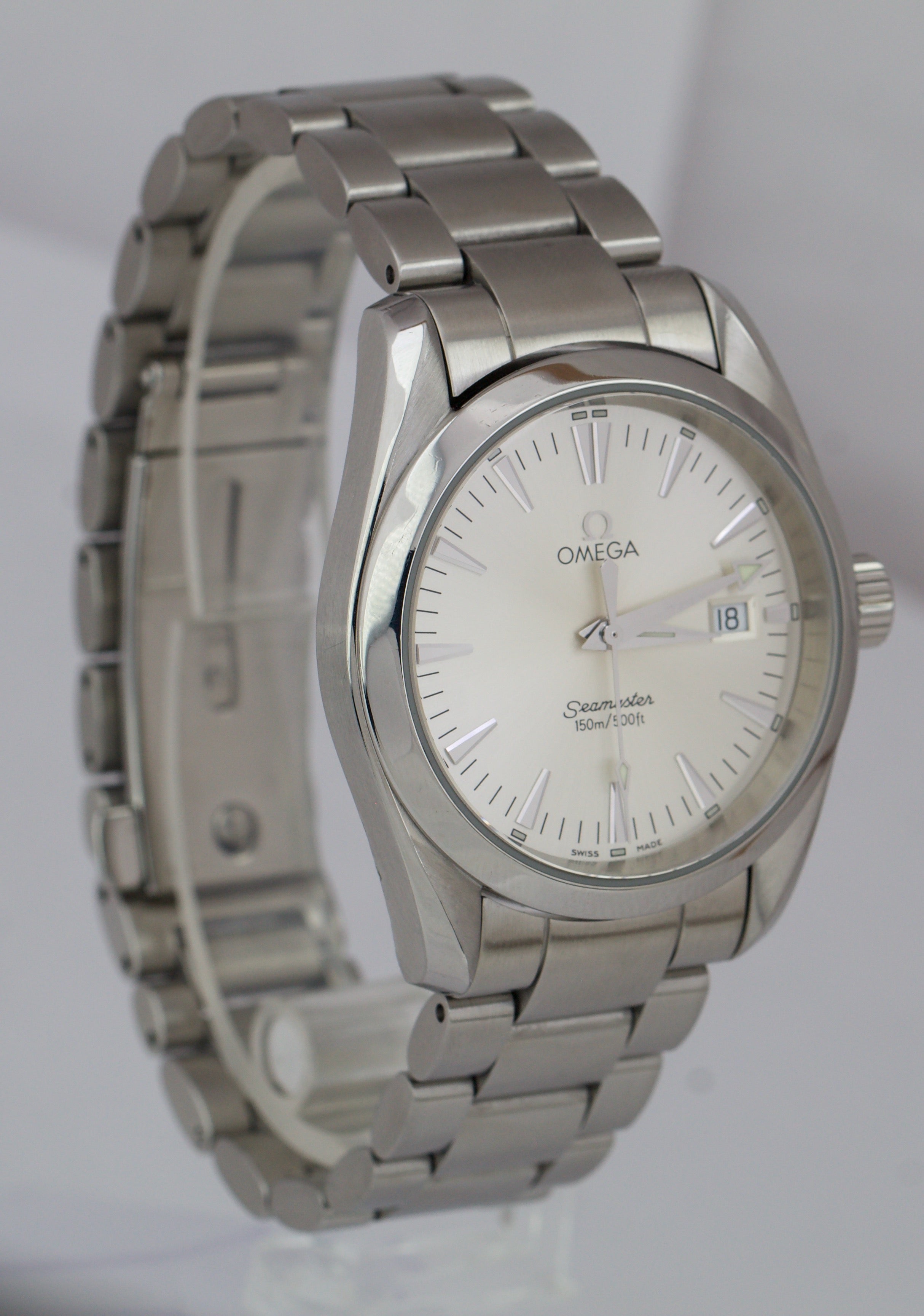 Omega Seamaster Aqua Terra Silver 36mm Date Quartz Stainless Steel Watch 2518.30