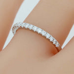 14K White Gold .17ctw Round Cut Diamond 2mm Stackable Wedding Band Ring