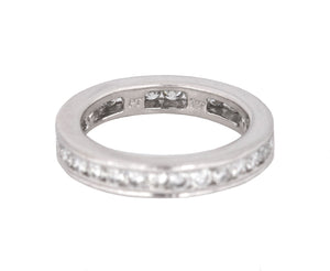 Ladies PLAT 0.90ctw Channel Set Diamond 3mm Eternity Milgrain Wedding Band Ring