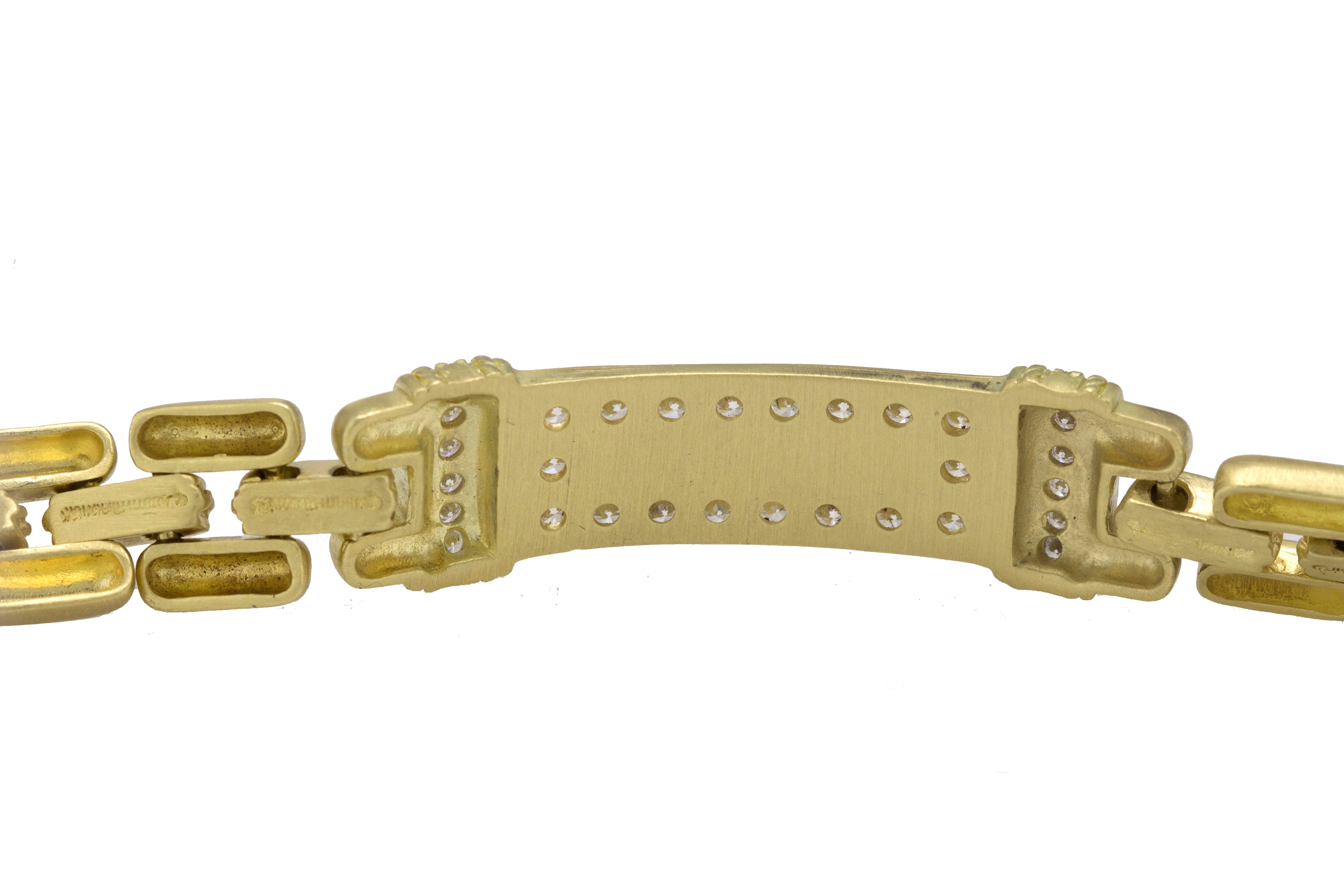 Customized Judith Ripka 18K Gold After Market Diamond Encrusted ID Bracelet