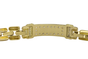 Customized Judith Ripka 18K Gold After Market Diamond Encrusted ID Bracelet