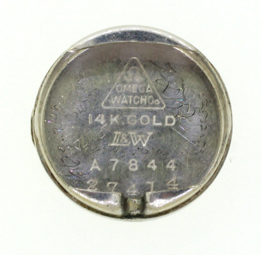 Antique Art Deco 14k Solid White Gold 0.08ctw~ Diamond Omega Watch Bracelet