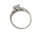 1940's Antique Art Deco 14K White Gold 0.33ct Solitaire Diamond Engagement Ring