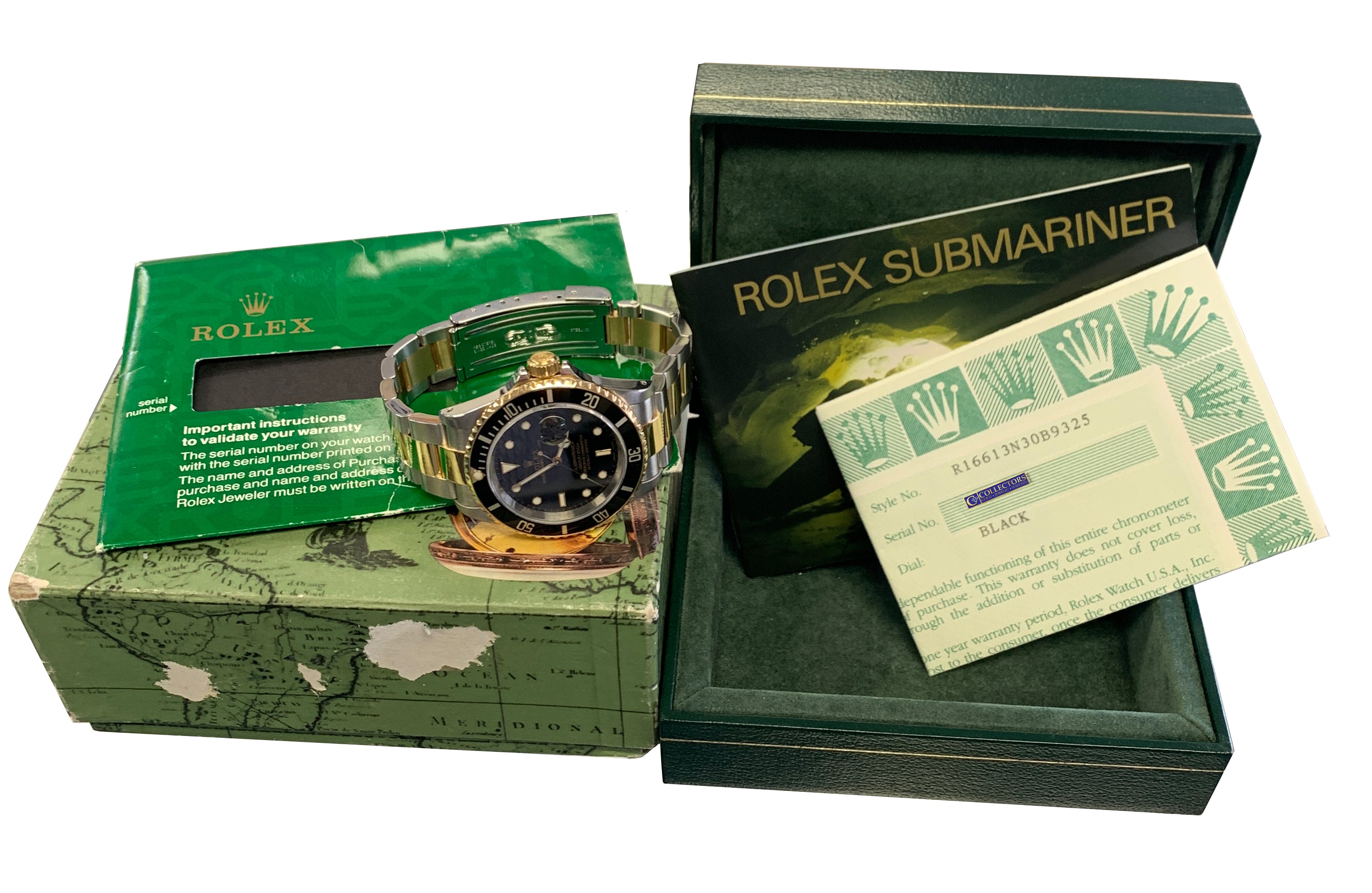 MINT 2002 Rolex Submariner 16613 Two-Tone Stainless Black Dive 40mm Watch SEL