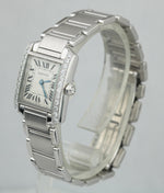 Ladies Cartier Tank Francaise Factory Diamond 18k White Gold Quartz Watch 2403