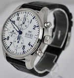 MINT 2018 IWC Pilot's Watch Chronograph White 150 Years 43mm Watch IW377725 B+P