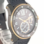 MINT Cartier Calibre Diver PVD Steel Rose Gold Black Rubber 42mm Dive Watch 3729