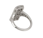 Women's Modern 14K 585 White Gold 1.02ctw Diamond Ornate Milgrain Cocktail Ring