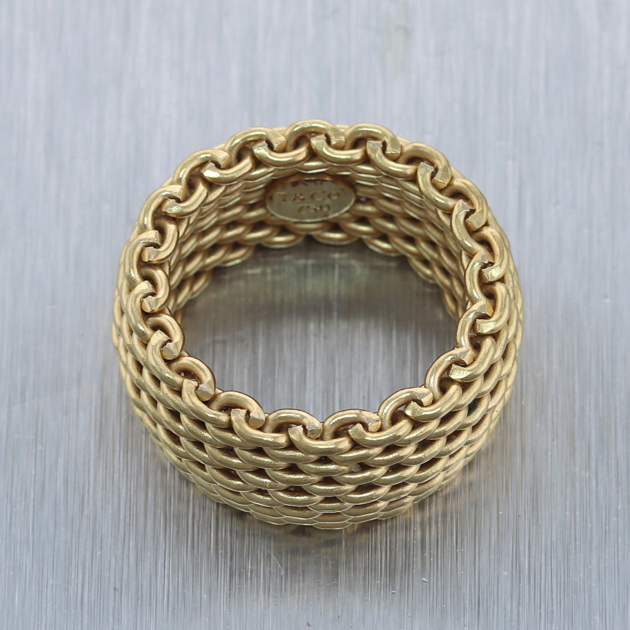 Tiffany & Co. Somerset Narrow Mesh Ring in 18k Rose Gold - 6 1/2  (PB1021289) | eBay