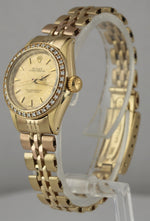 Ladies Rolex Oyster Perpetual 14k Gold 6619 26mm Diamond Watch