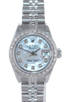 Ladies Rolex DateJust 26mm MOP Diamond Fluted Bezel Steel Jubilee Watch 79174
